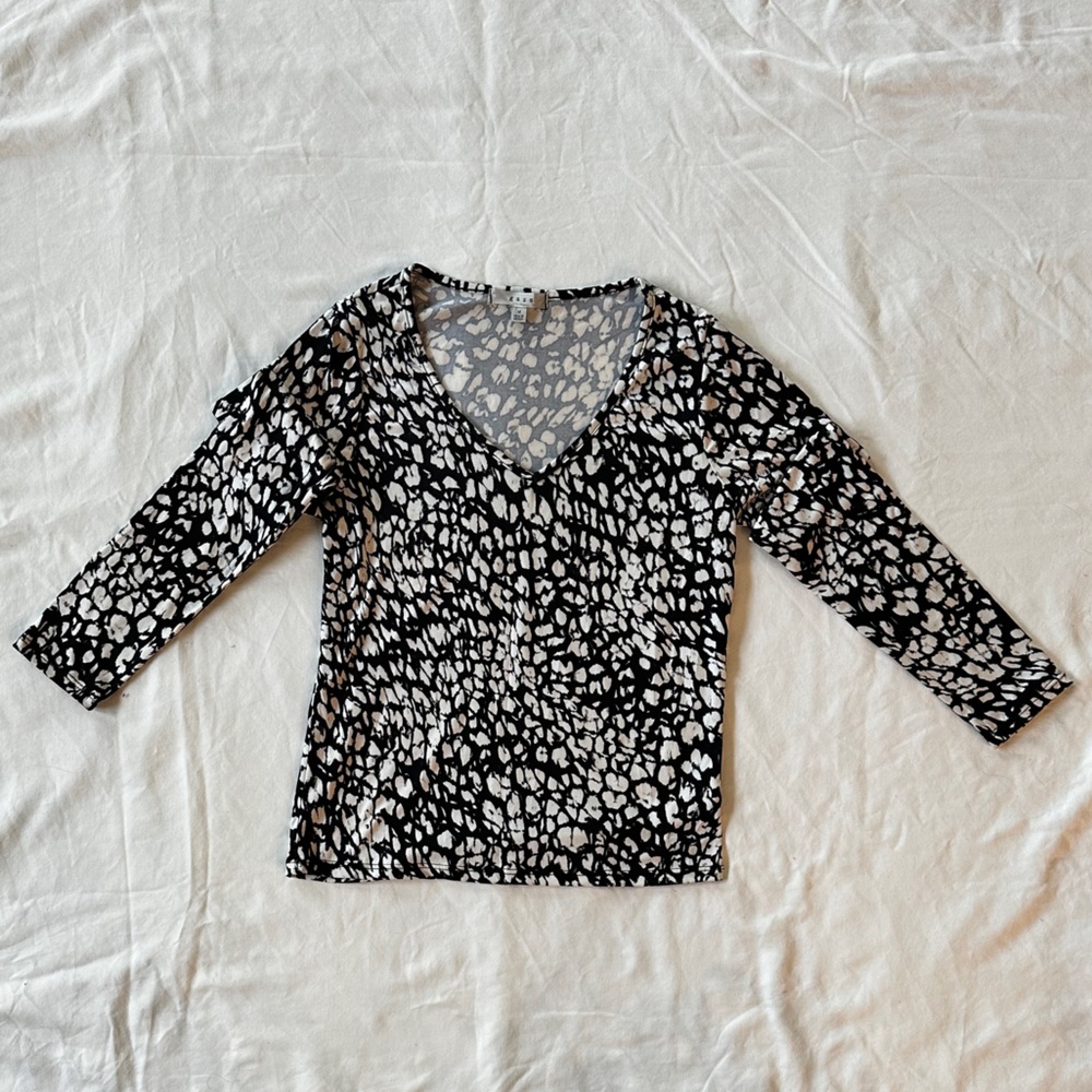 Long-Sleeved Animal Print Top